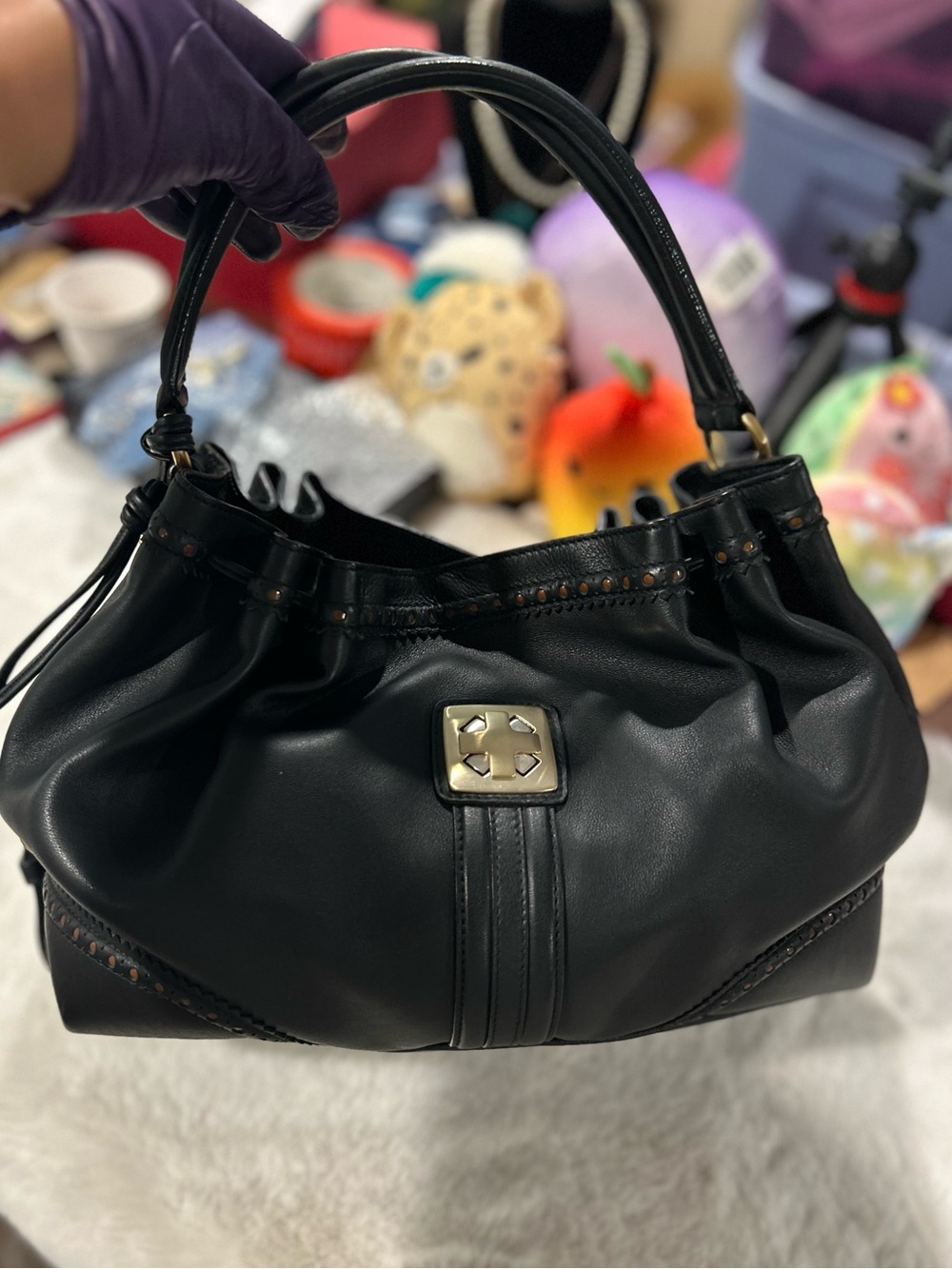 Bally Matte Black Hobo Bag In Excellent Condition Authentic